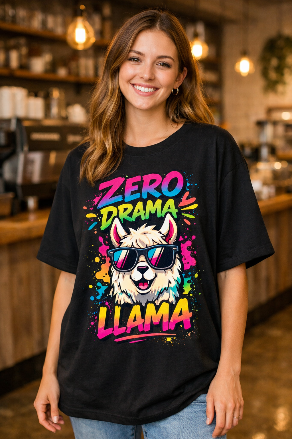 Zero Drama Llama T-Shirt | Funny Animal Gift