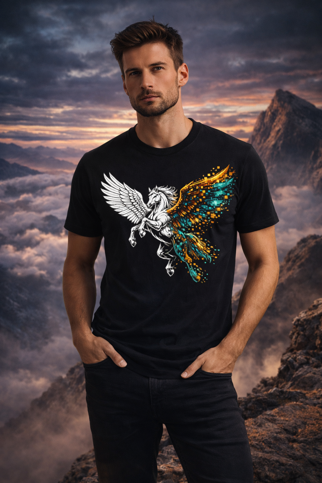 Pegasus in Mid-Flight Graphic T-Shirt