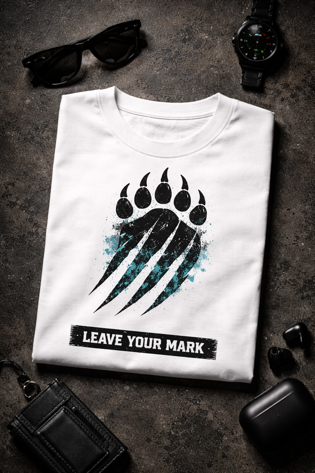Leave Your Mark Bear Claw Glitch T-Shirt