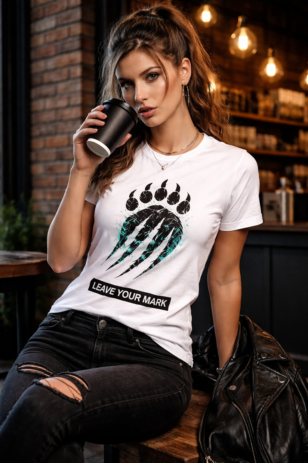 Leave Your Mark Bear Claw Glitch T-Shirt