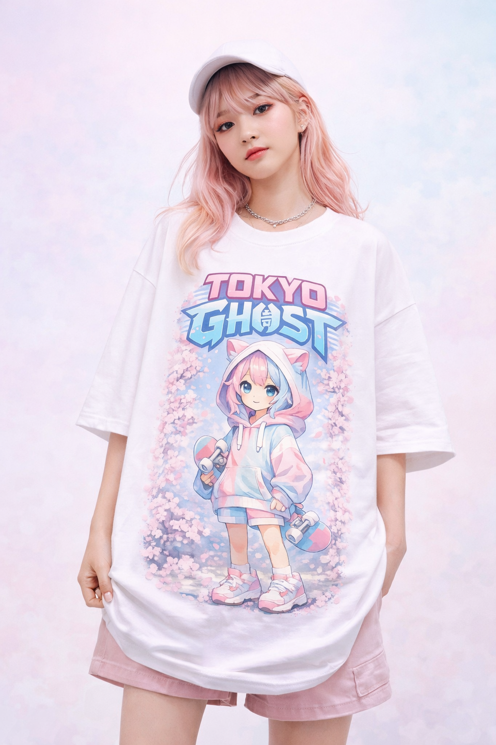 Tokyo Ghost Pastel Anime Skater Girl Kawaii Sakura