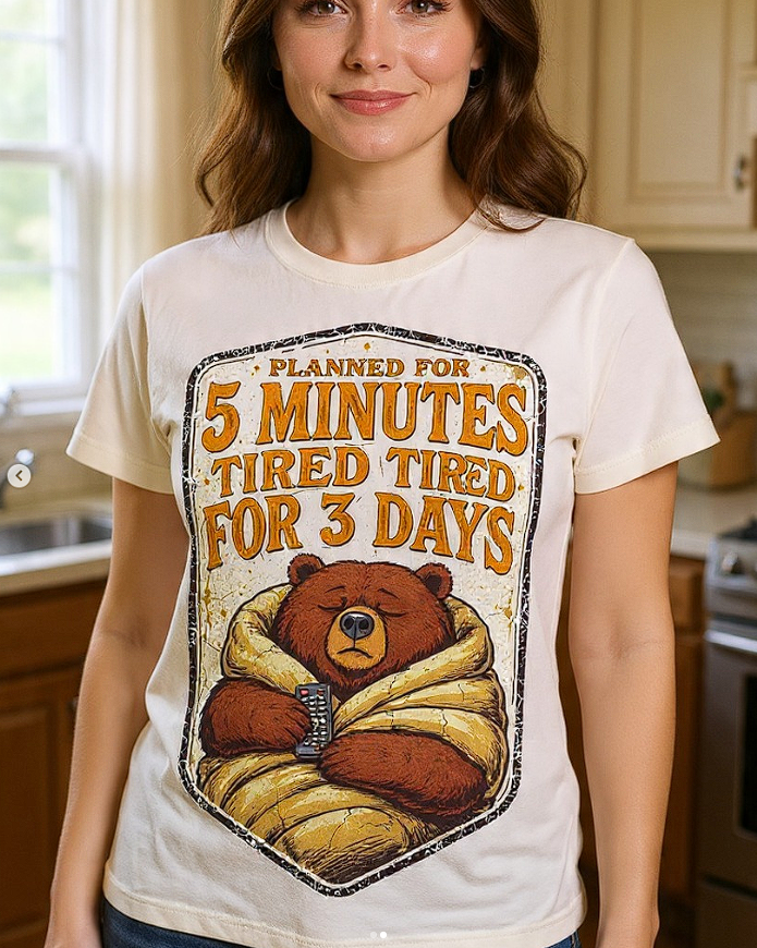 Social Battery Bear – Planned for 5 Minutes Tired for 3 Days Retro