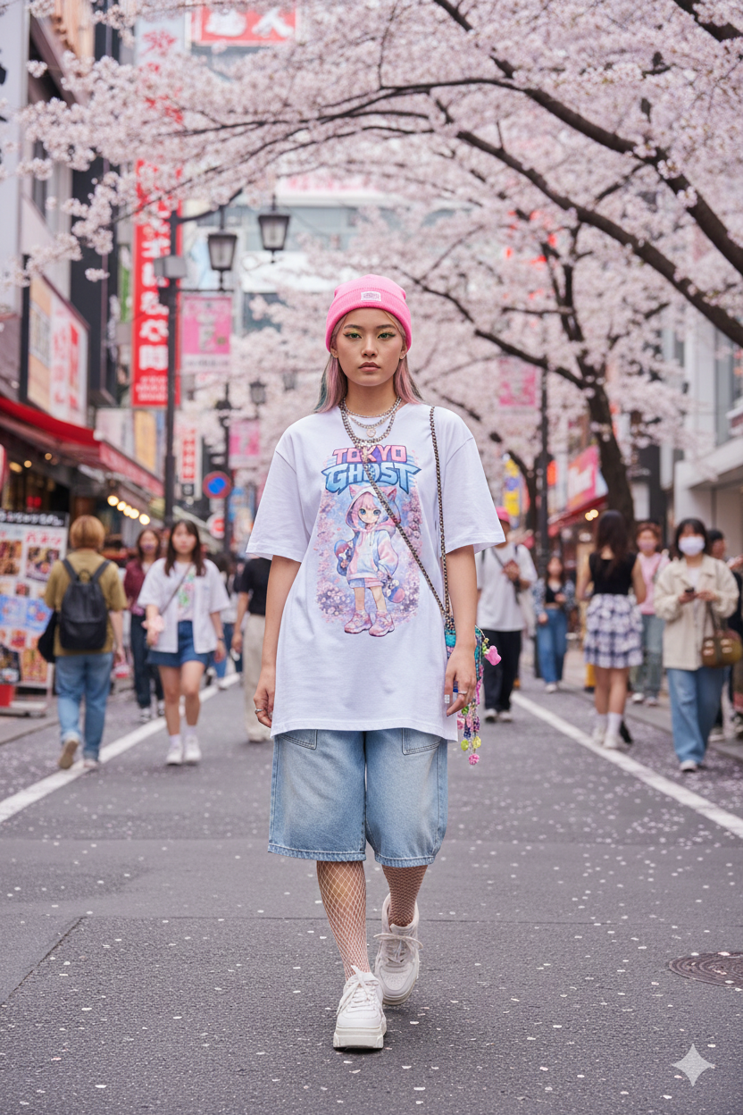 Tokyo Ghost Pastel Anime Skater Girl Kawaii Sakura