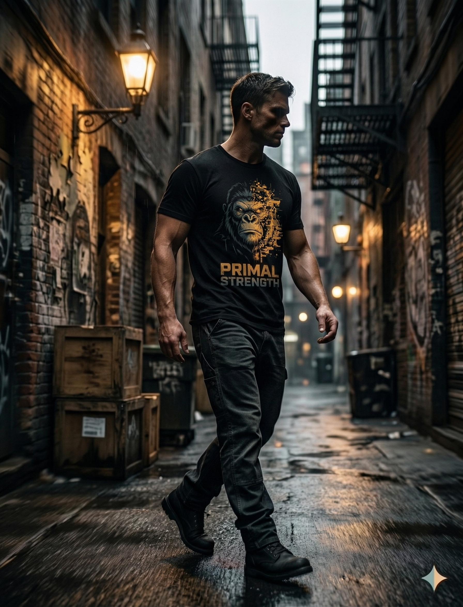Gorilla Glitch Cyberpunk Graphic Tee
