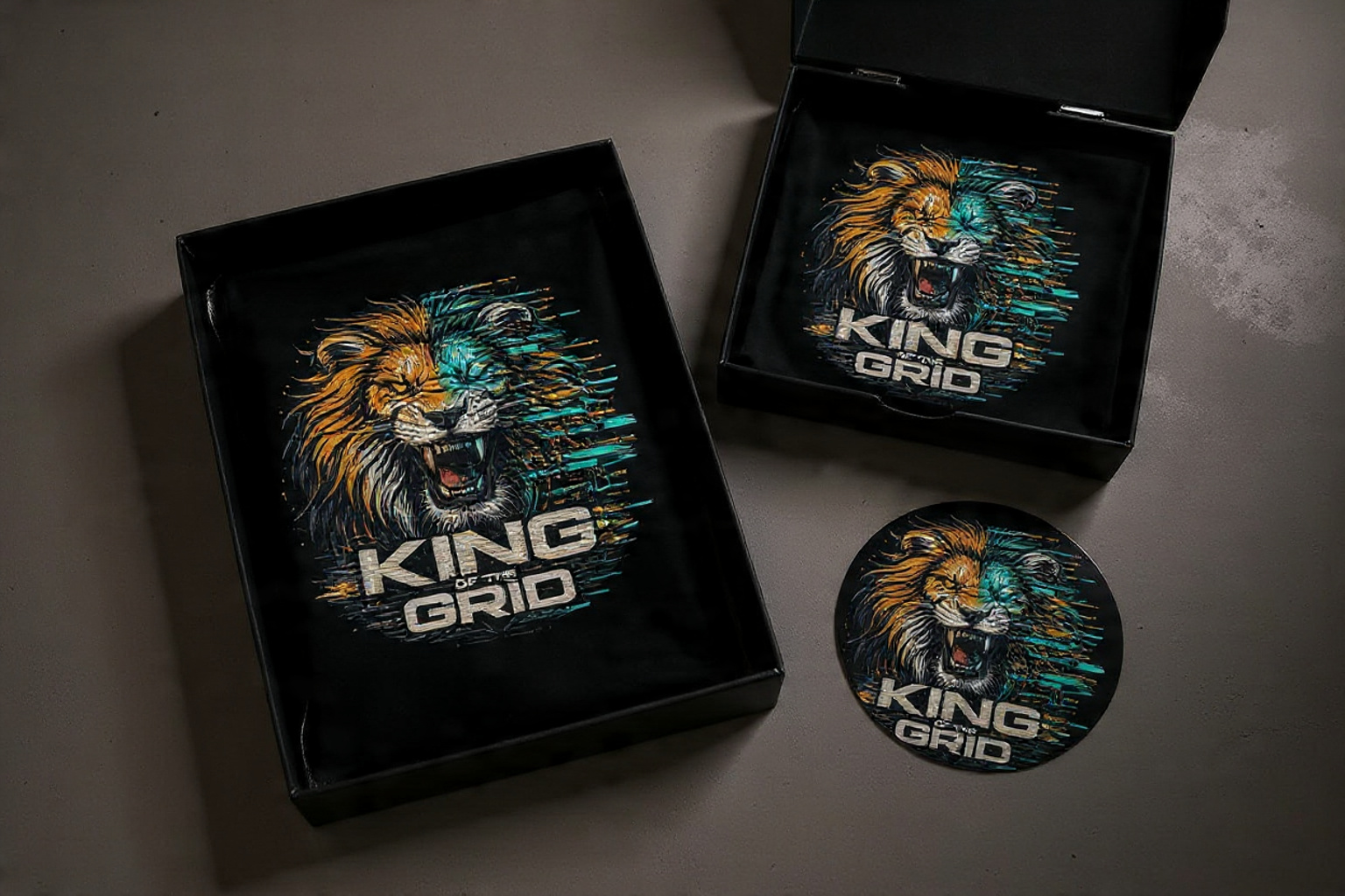 King of the Grid – Tiger Glitch Cyber T-Shir