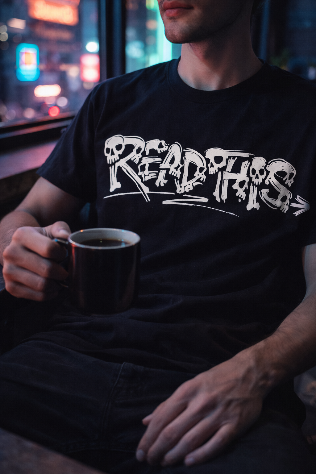 Skull Marker Tag ‘READ THIS’ Oversized Graphic Tee