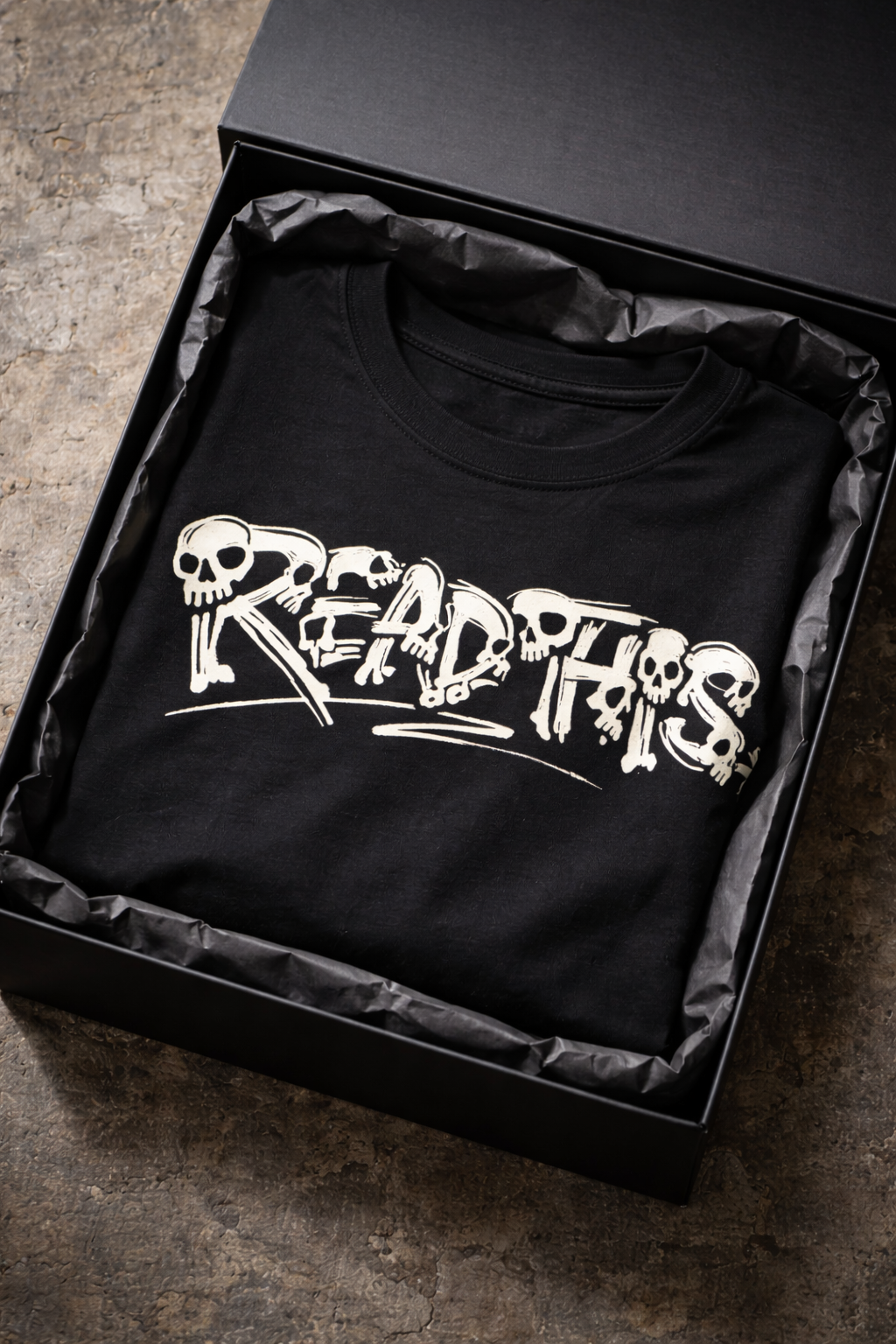 Skull Marker Tag ‘READ THIS’ Oversized Graphic Tee