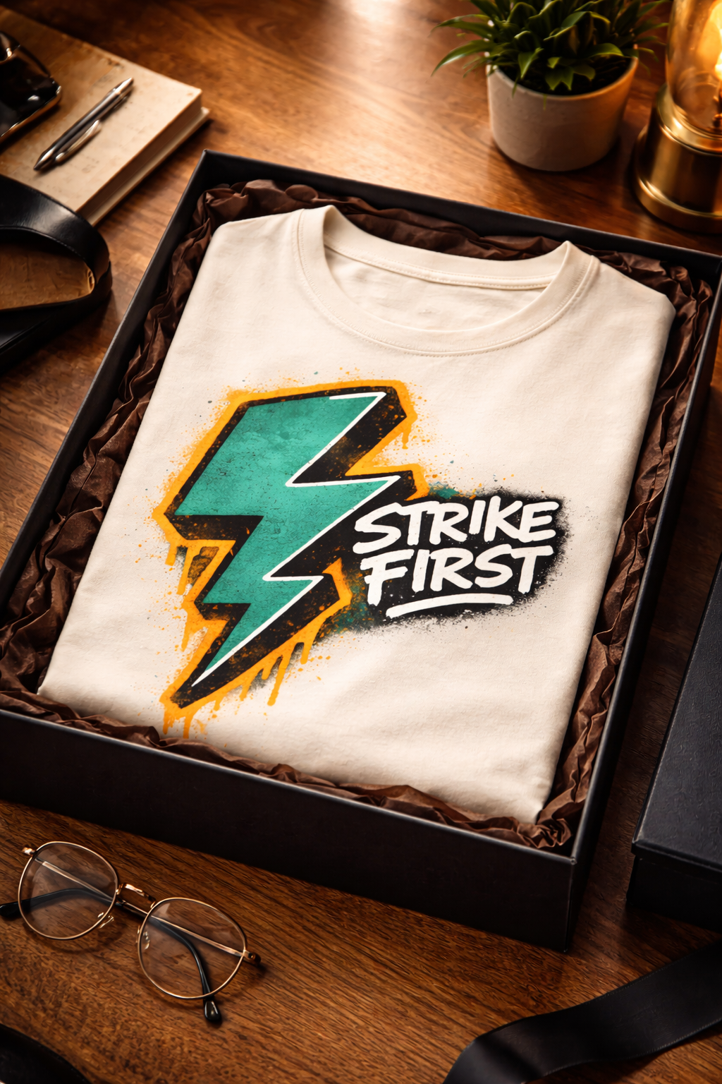 Strike First Graffiti Lightning Bolt Urban T-Shirt