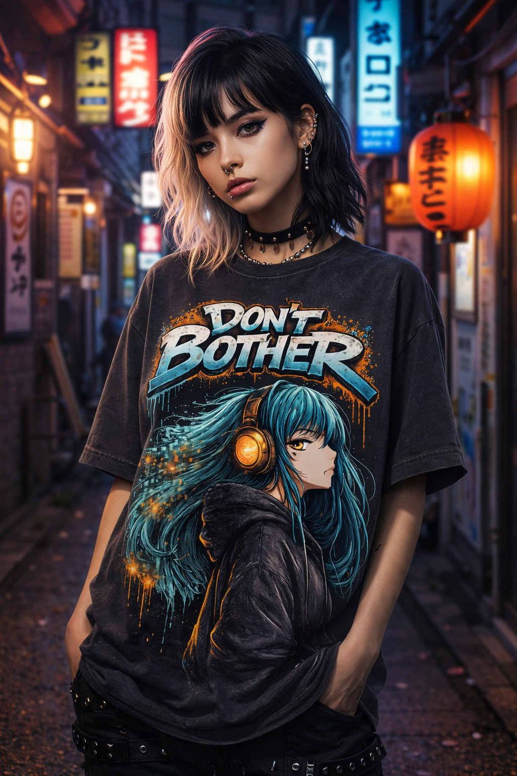 Don’t Bother Graffiti Anime Oversized Tee