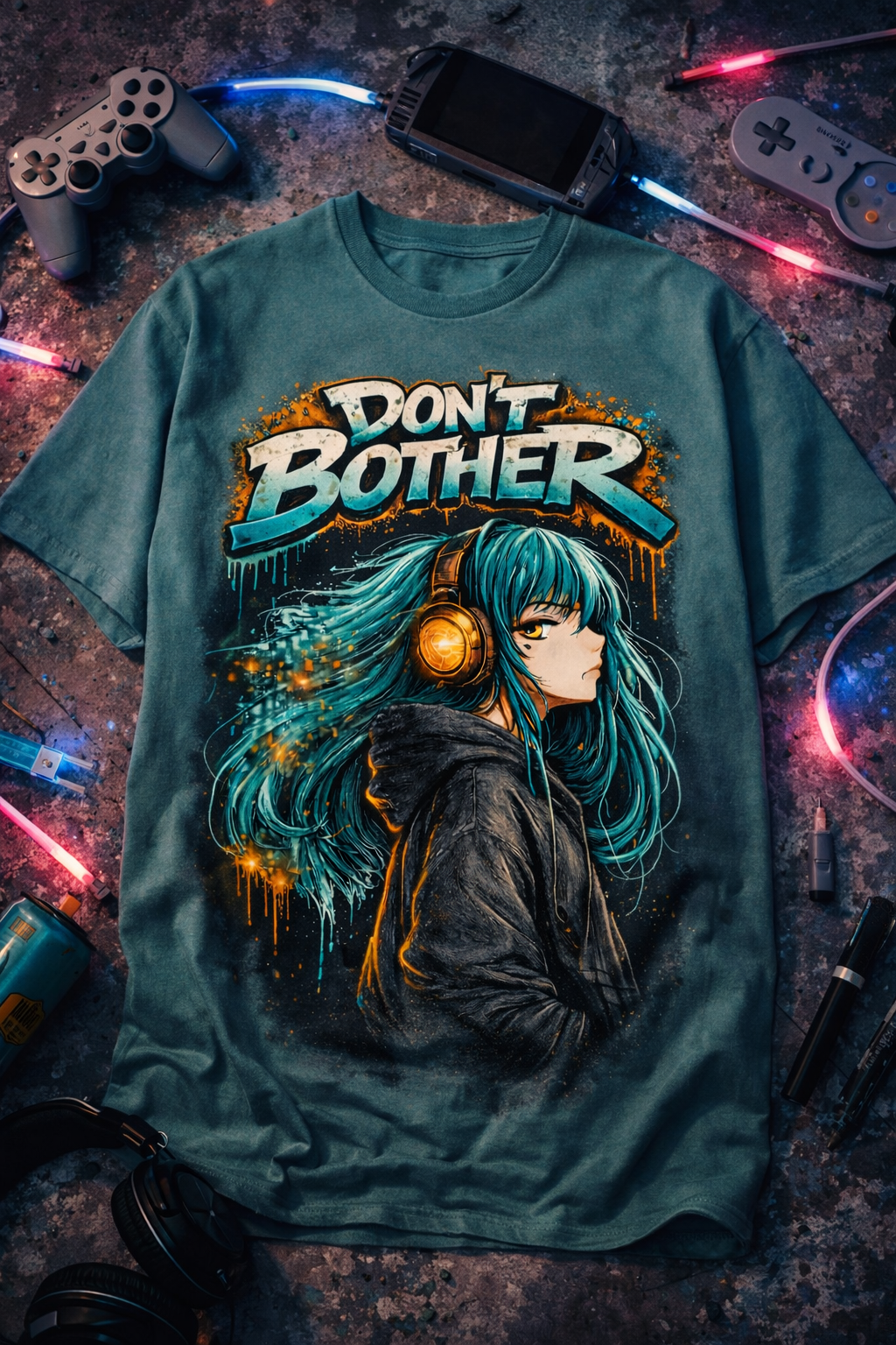 Don’t Bother Graffiti Anime Oversized Tee