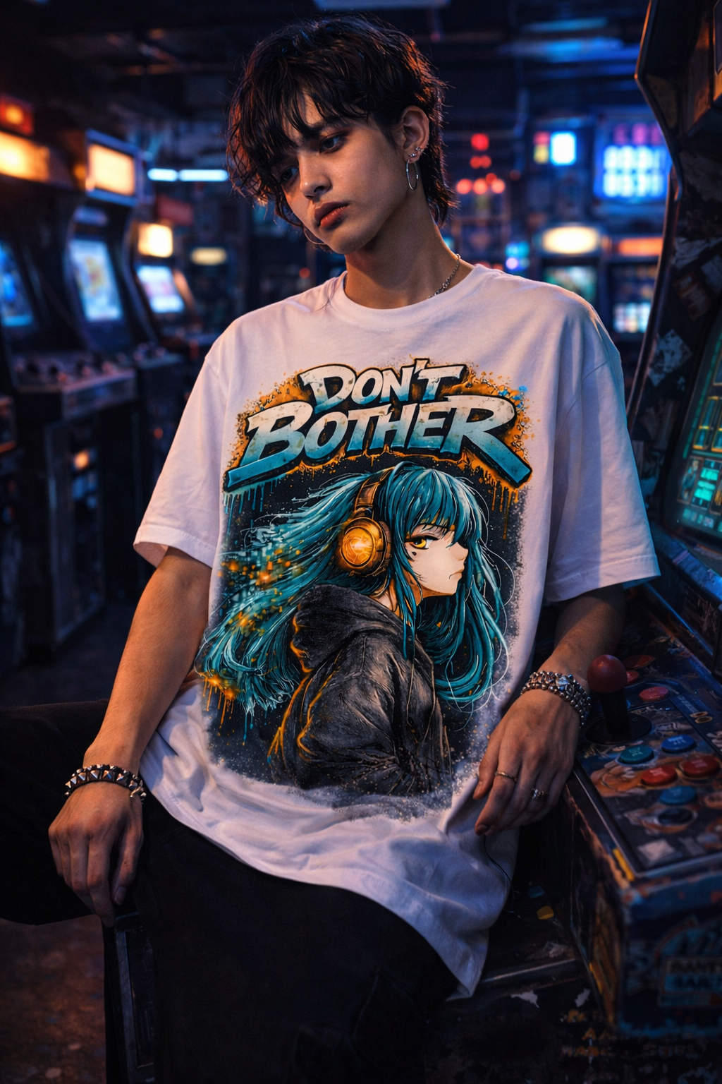 Don’t Bother Graffiti Anime Oversized Tee