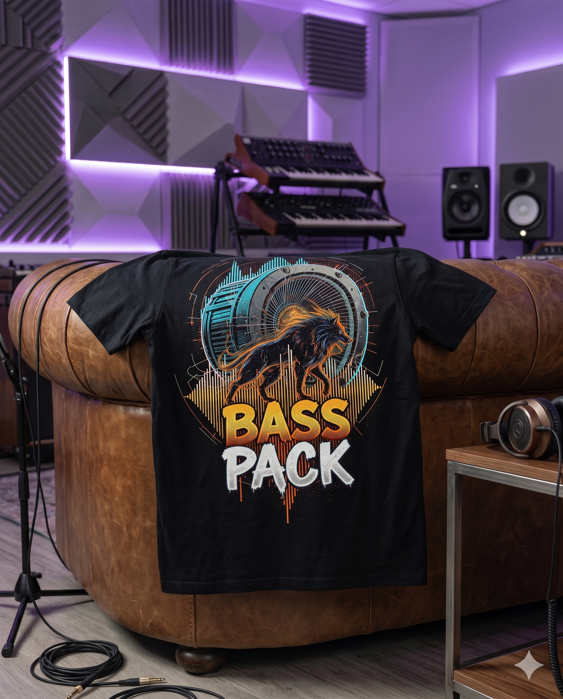 Bass Pack Wolf Subwoofer EDM Rave T-Shirt