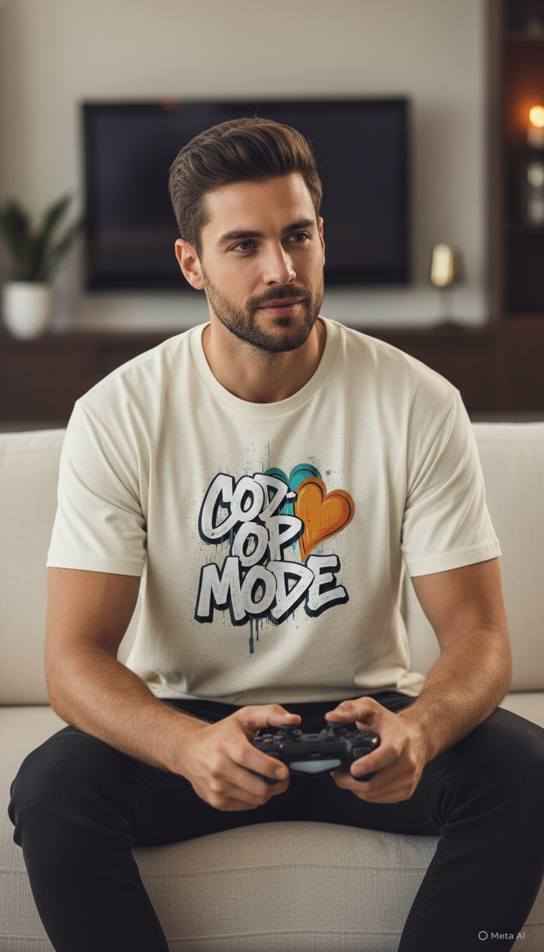 Co-Op Mode Pixel Heart Matching Gamer Couple T-Shirt