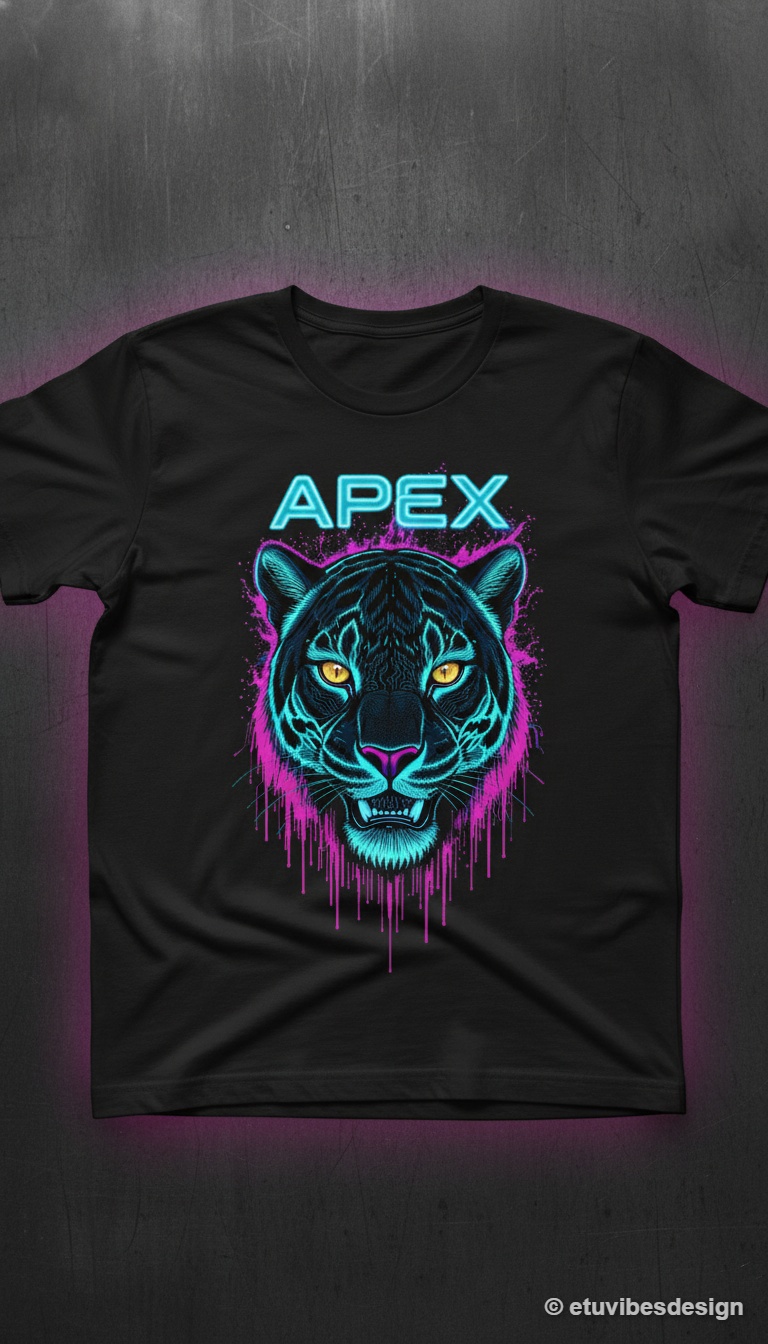 APEX Neon Cyberpunk Graphic T-Shirt