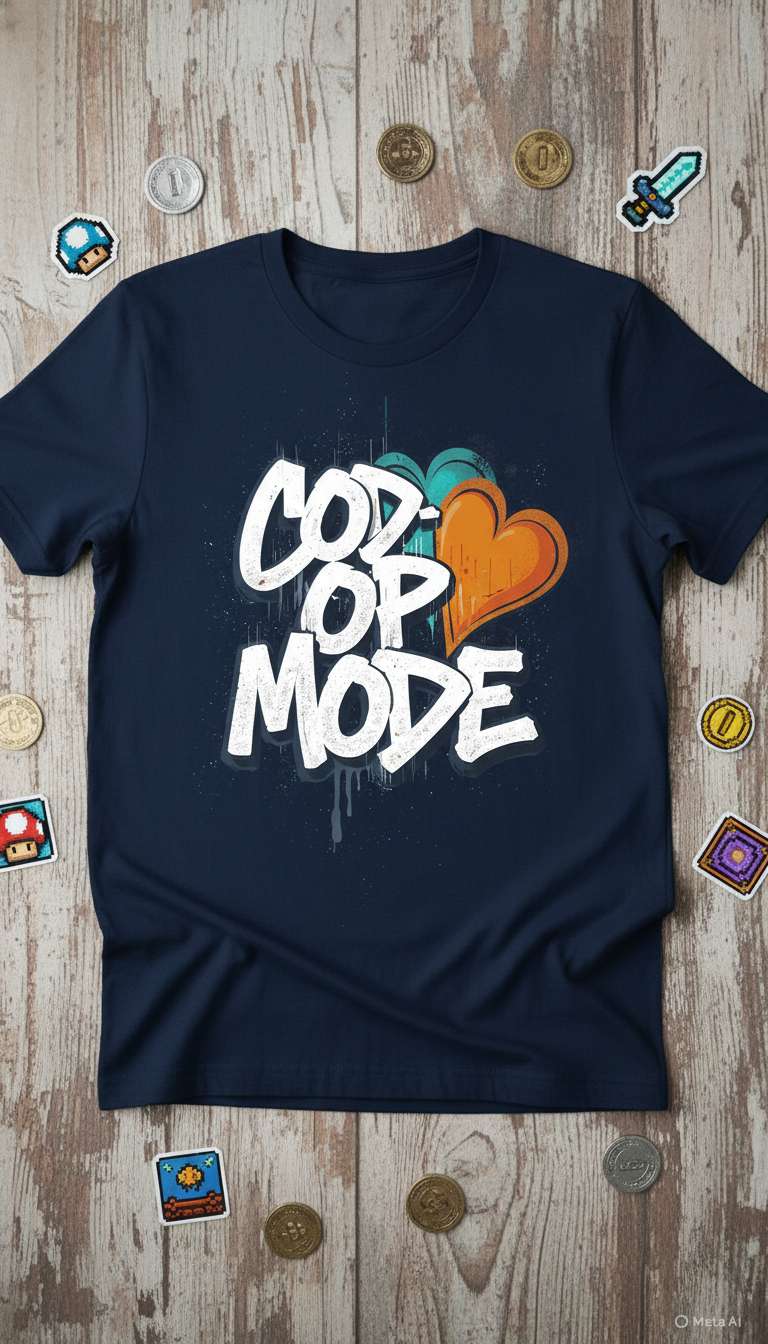 Co-Op Mode Pixel Heart Matching Gamer Couple T-Shirt