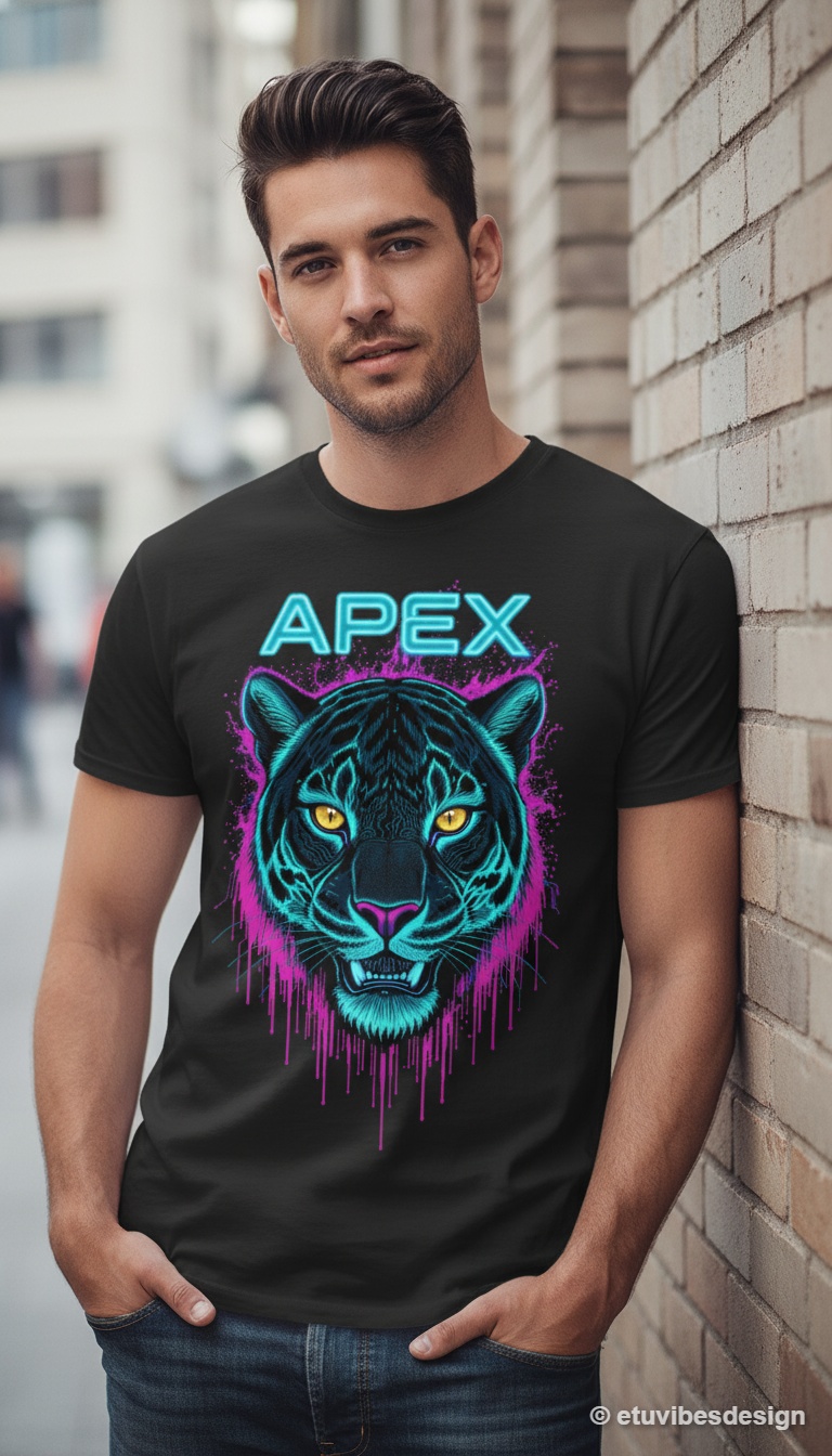 APEX Neon Cyberpunk Graphic T-Shirt
