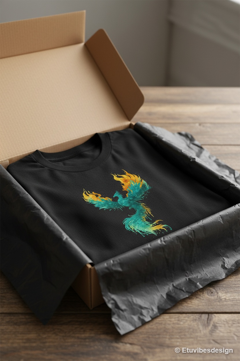 Phoenix Rising Graffiti Fire Streetwear Graphic Tee