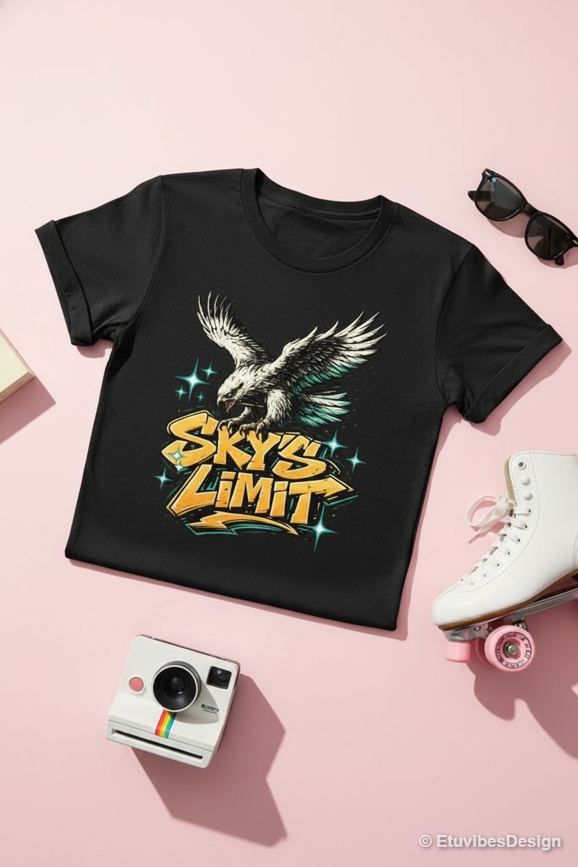 Sky’s Limit 1980s Retro Streetwear Hawk T-Shirt