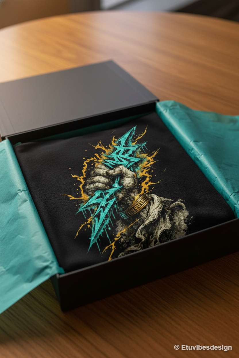 Zeus Graffiti Lightning Bolt Oversized Streetwear Tee