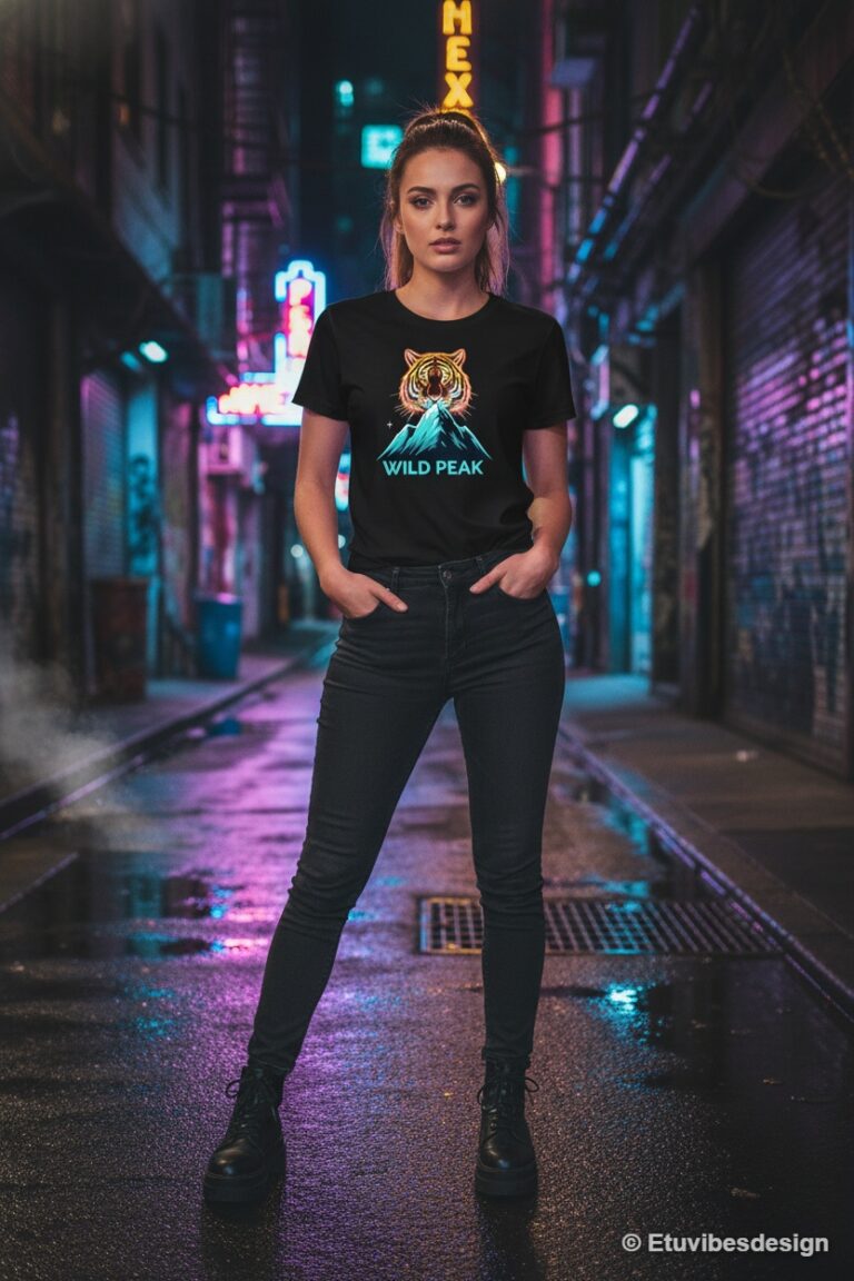Neon Tiger Wild Peak Graphic T-Shirt