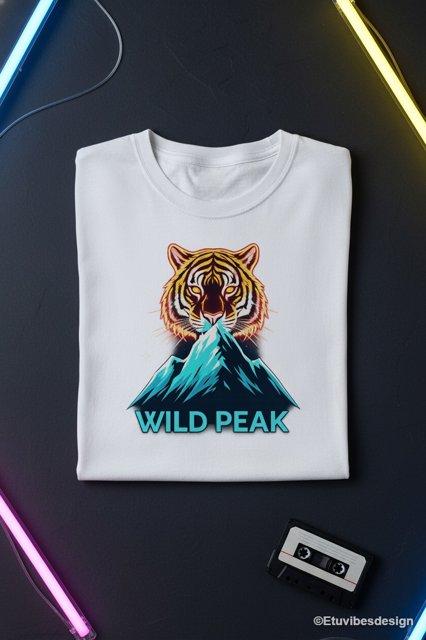 Neon Tiger Wild Peak Graphic T-Shirt
