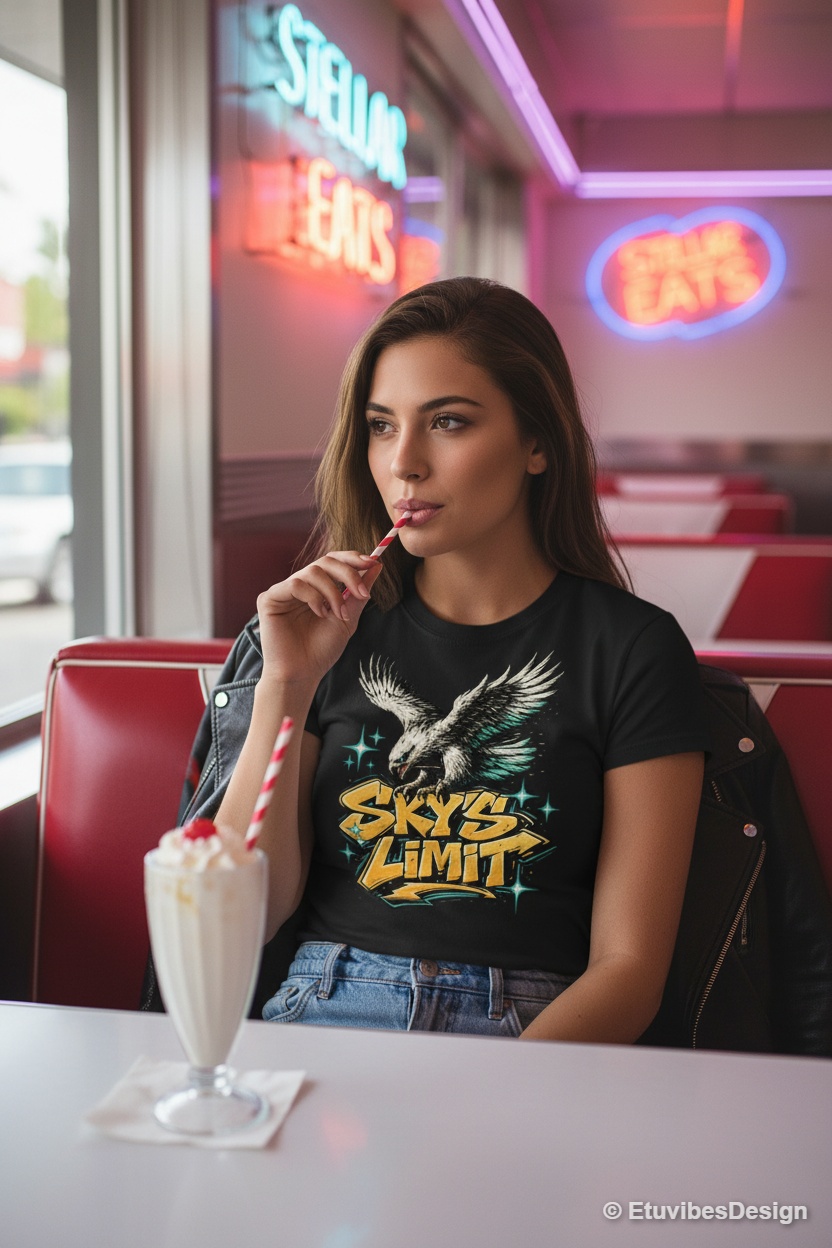 Sky’s Limit 1980s Retro Streetwear Hawk T-Shirt