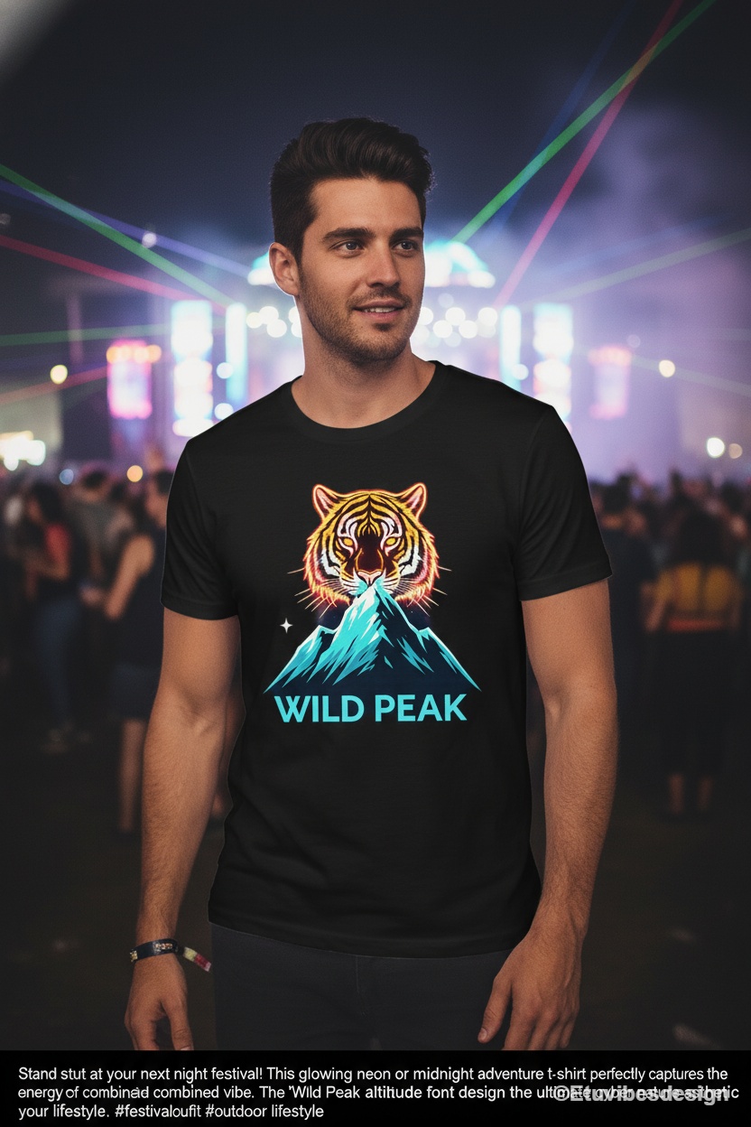 Neon Tiger Wild Peak Graphic T-Shirt