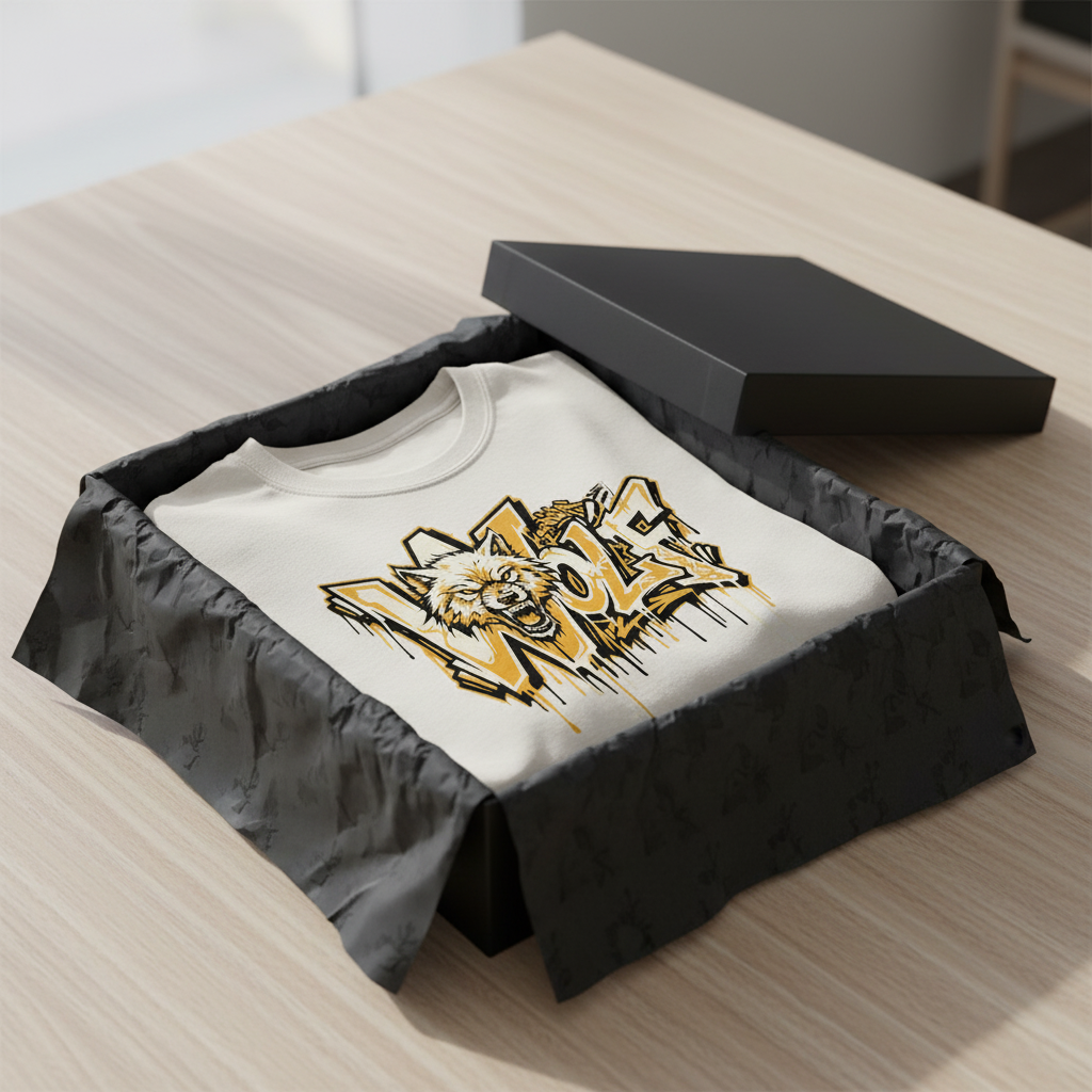 Wildstyle Graffiti Snarling Wolf Streetwear T-Shirt