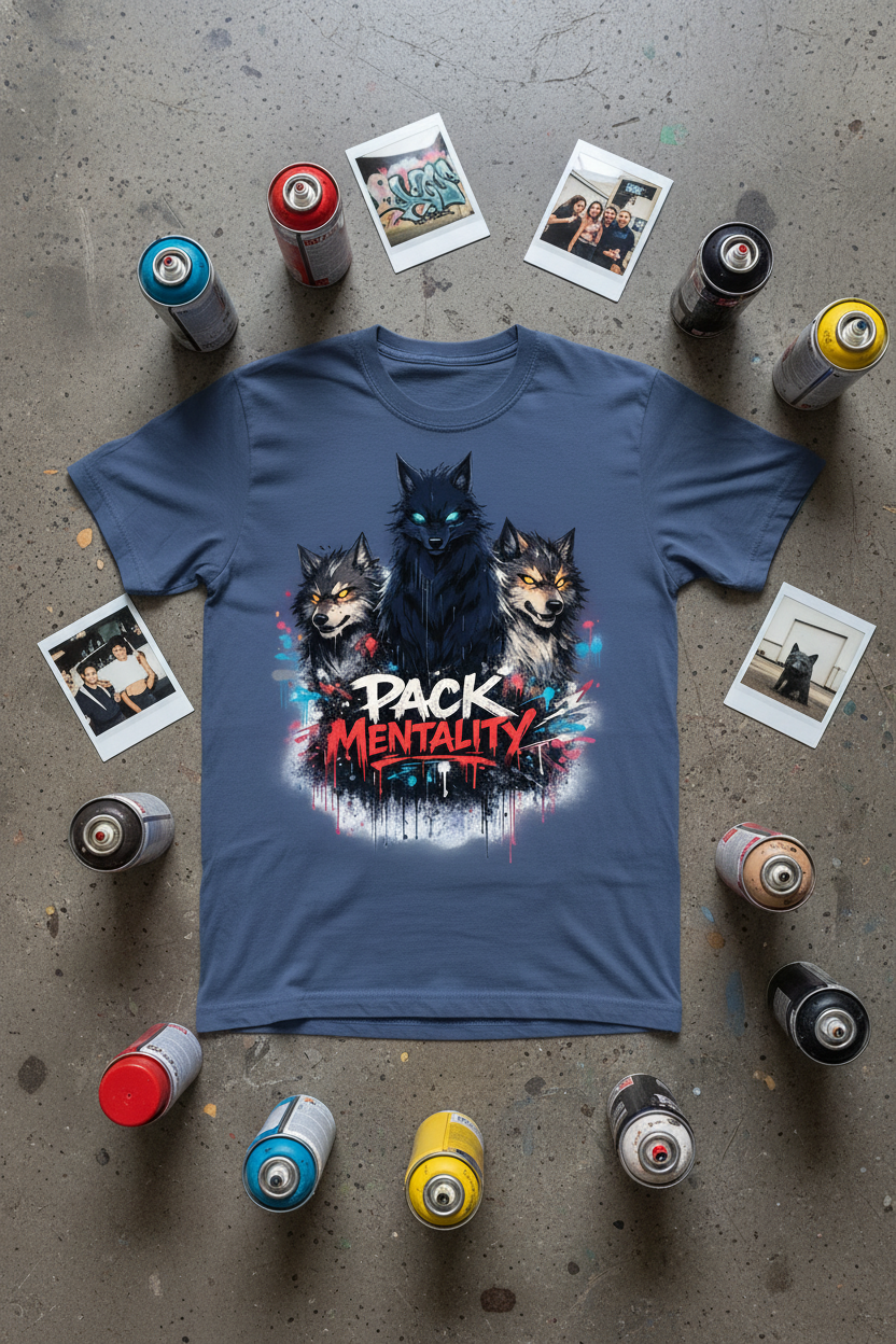 Pack Mentality Graffiti Anime Wolf T-Shirt