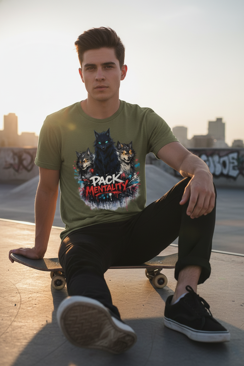 Pack Mentality Graffiti Anime Wolf T-Shirt