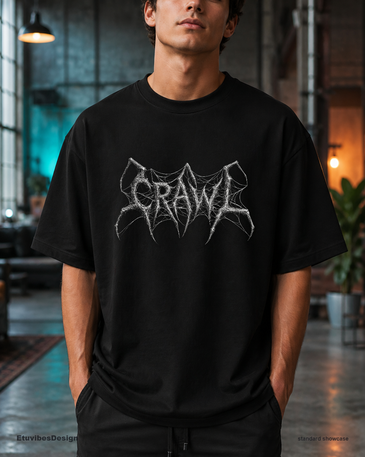 Crawl Spiderweb Death Metal Logo Graphic T-Shirt – Unisex Gothic Grunge Apparel