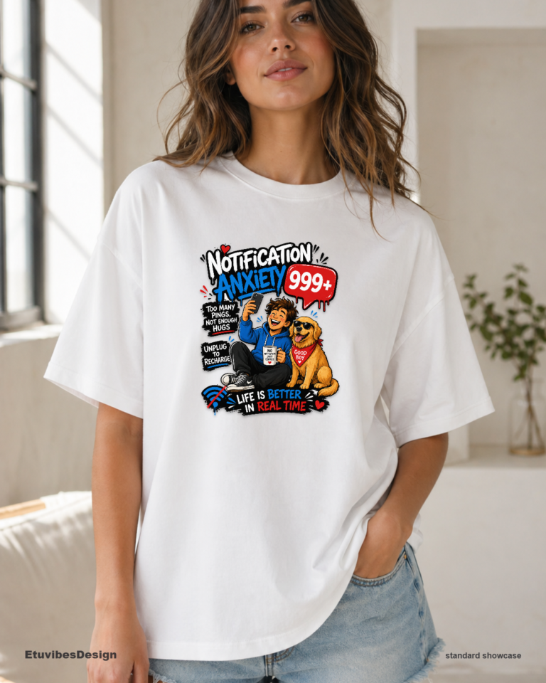 Notification Anxiety Digital Detox Dog Lover T-Shirt