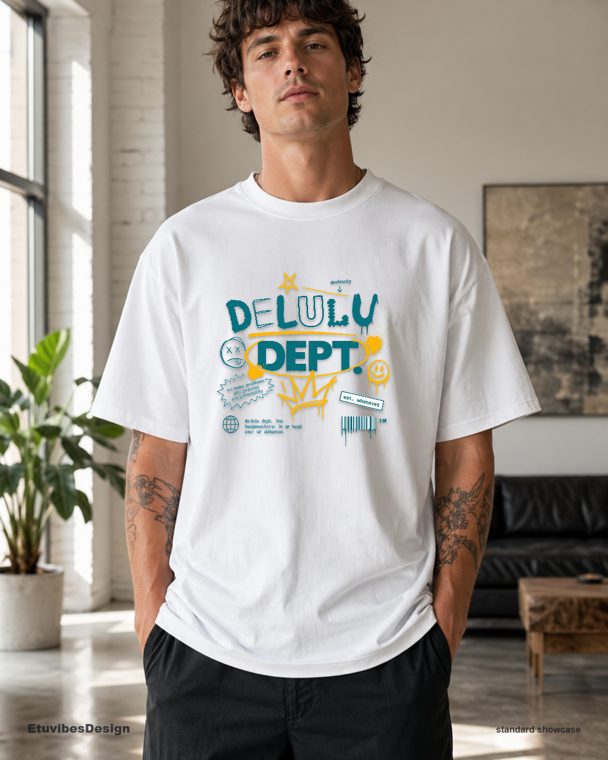 Delulu Dept Ironic Gen Z Meme T-Shirt Y2K Cybercore Graphic Tee